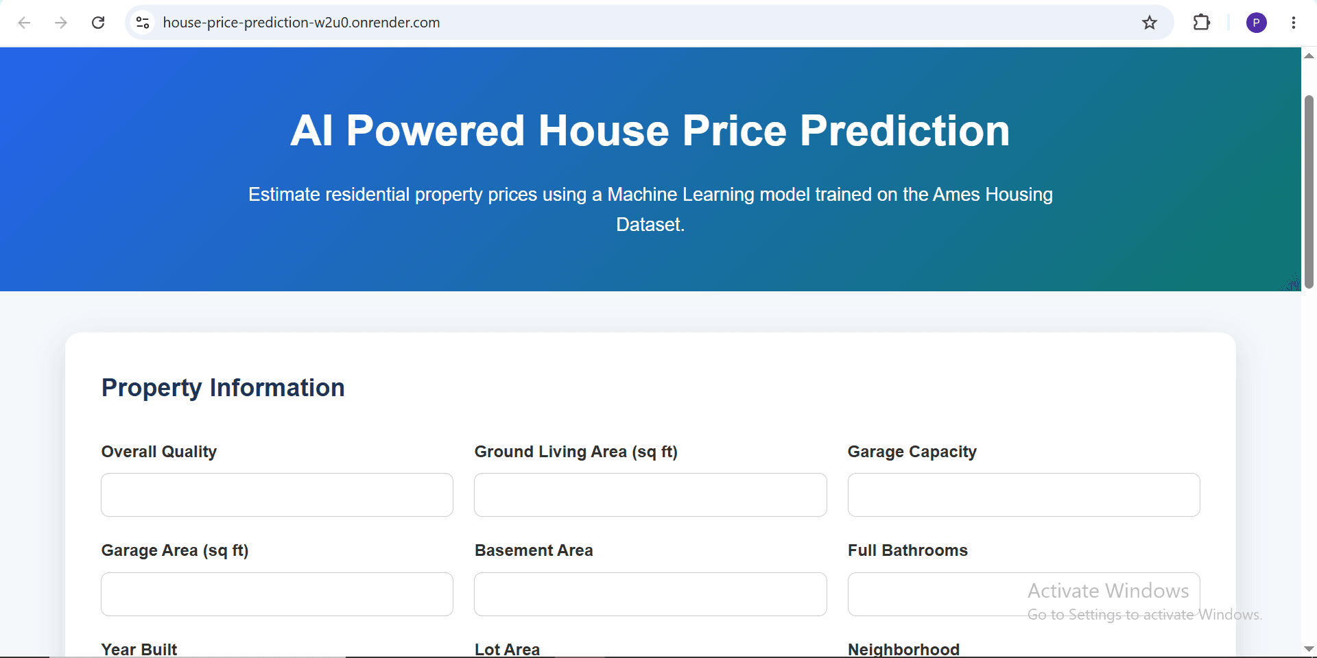 House Price Prediction